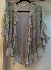 Spencer Alexis Top Large L Vintage Neutral With Gold Tone Accents GORGEOUS RARE