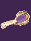 ESTATE 14K YELLOW GOLD PEAR CUT AMETHYST NATURAL DIAMOND ENHANCER PENDANT #7953 — photo 4
