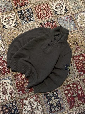 Stone Island 1/4 Zip-Up Vintage Wool Sweater Rare Streetwear XL