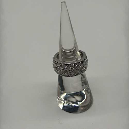 Judith Ripka 925 Sterling Silver Pave CZ Ring Vintage Size 6 - Picture 1 of 6