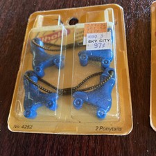 VTG Wilhold 80 s Roller Skates Hair Ponytail Elastic Blue 4 In Pack