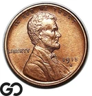 1915-S Lincoln Cent Wheat Penny, Very Nice Choice BU++ Better Date