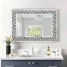 36"x24" Diamond Wall Mirror - Elegant Decor for Any Room