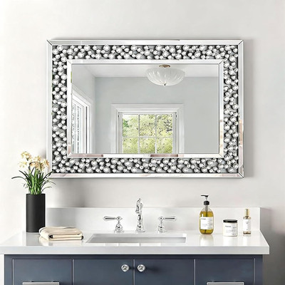 36''x24'' Diamond Wall Mirror - Elegant Decor for Any Room