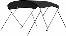 SereneLife 4 Bow Bimini Top Boat Cover w/Front Hold-Down Straps & Rear Support A