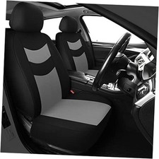 Universal Car Seat Covers for Front Grey  Black Front Seat Covers 2 PCS 