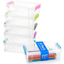 Extra Large Pencil Box, Plastic Hard Pencil Pen Case, Clear Crayon Box Bulk M...