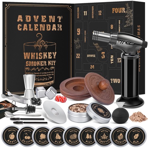Whiskey Advent Calendar 2025 For Men 24 Day Bourbon Smoker Infuser Kit whiskey-advent-calendar-2025-for-men-24-day-bourbon-smoker-infuser-kit
