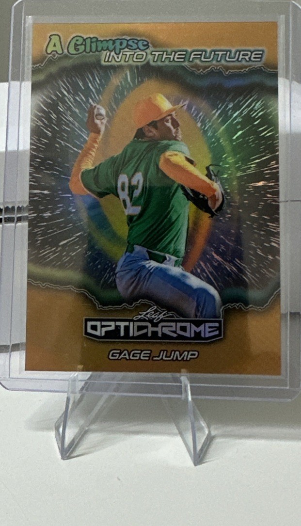 🔥2025 LEAF OPTICHROME GAGE JUMP GILMPSE INTO THE FUTURE GOLD PRISMATIC 1/1🔥