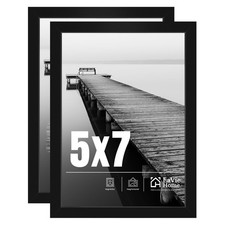 LaVie Home 5x7 Picture Frame 2 pack, Display Pictures 5 x 7 Frame, 5x7 Black ...