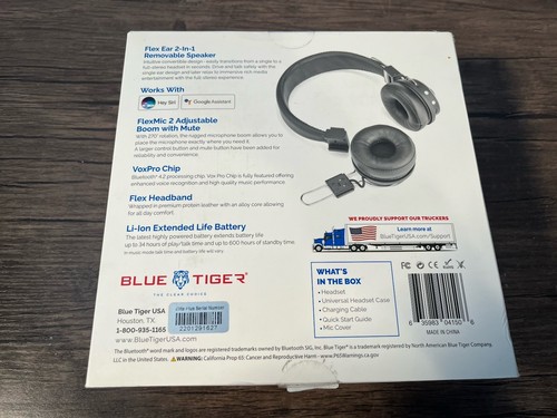 Blue Tiger Elite Plus Black Over the Ear Headset SEALED FREE FAST SHIPPING ! - Picture 2 of 2