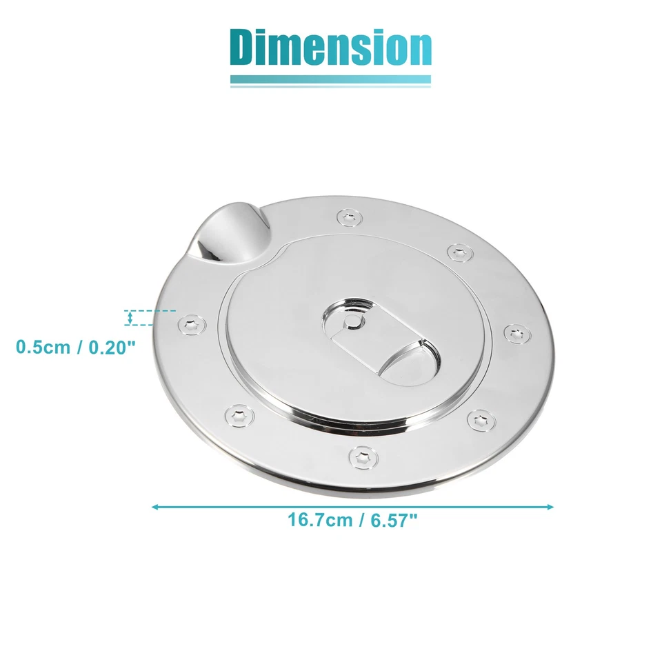 Paquete de 1 tapa de llenado de tanque de combustible cromada para Dodge para Ram 3500 1994-2009 Foto 3 de 4