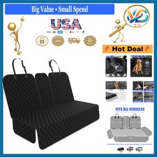 Dog Car Seat Cover for Back Seat Waterproof 53" SUV  Family Cars Black