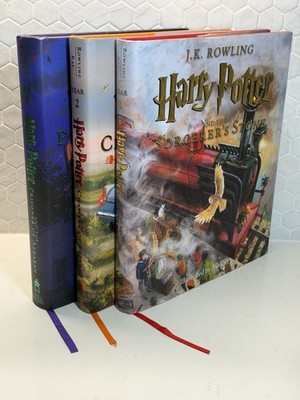 J.K. Rowling Harry Potter Illustrated Set Hardcover Books 1-3 by Jim Kay