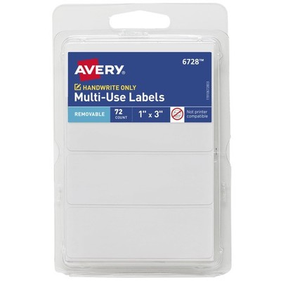 Avery Multi-Use Removable Labels, 1'' x 3'', White, 1 x 3 Inch, White 