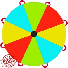 NARMAY 6ft Rainbow Kids Play Parachute Toy - 8 Handles