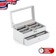 Stylish Lockable Sunglasses Display Case with 12 Compartments for Safe Storage