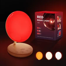 Red Therapy Night Light for Sleep Aid, Baby Nursery & Bedrooms - 670Nm Bedside L