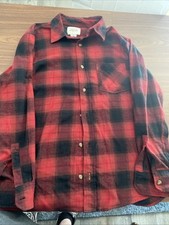 Field  Stream Button Up Flannel Shirt Mens Medium Plaid Red