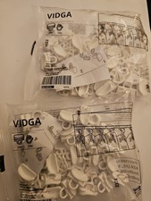 IKEA VIDGA 2 Packs Curtain Gliders and hooks 24 In Each Pack White 204.830.02