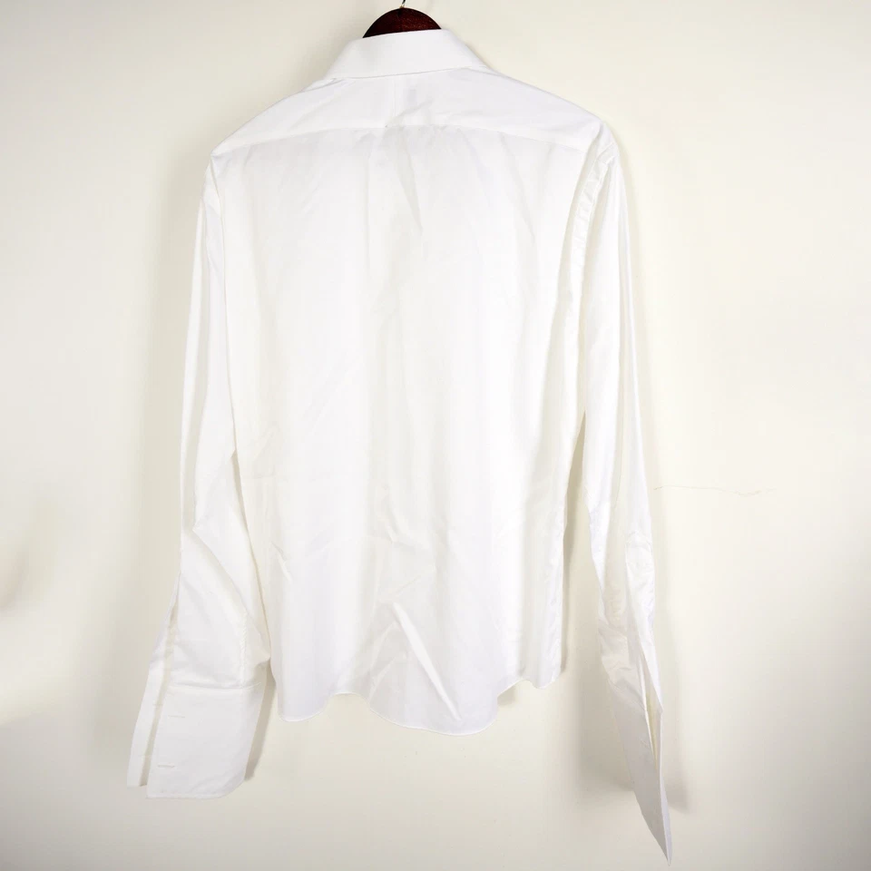Proper Cloth Men’s M. White Classic Long Sleeve Cotton Button Up Shirt - Image 2 of 4
