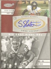 Steve Slaton 2008 Sage Squared Auto Autograph Rookie RC West Virginia Texans