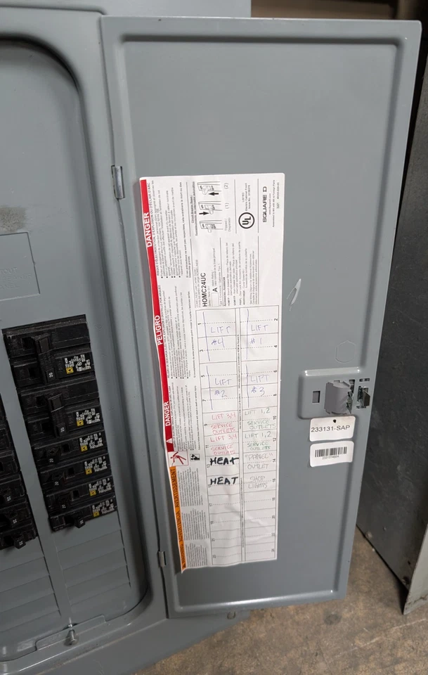 🤪 SQUARE D 125 AMP HOMELINE MAIN LUG LOAD CENTER 240 VAC 1Ø TYPE 1 - Image 3 of 4