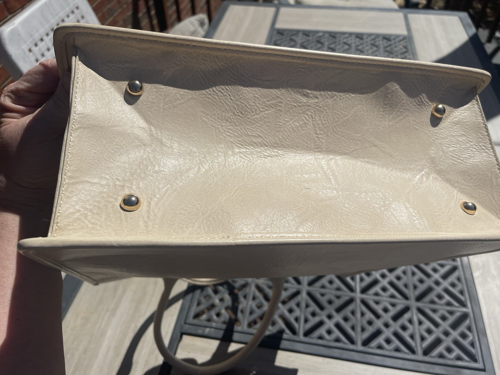 Laser Cut Extra Large Tote Bag Off White — image 11