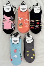 Women  s Sock Lot Of 8 Pairs Fun Circle No Show Socks Shoe Size 5-10 Fun Designs