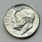 1953-P Roosevelt Dime - Exact Coin Imaged - 90% Silver Nice Condition Coin - 04