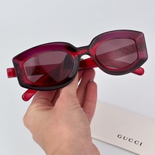 Gucci Women Sunglasses Transparent Red Violet Square GG1719S 001 BRAND NEW