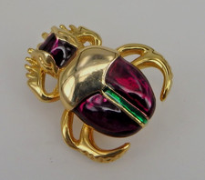 Französische Modeschmuck Brosche Käfer farbige Emaille der 1960er Jahre (130316)