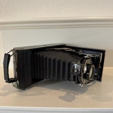 Kodak Six-16 Art Deco Folding Camera 616 Film Doublet Lens w/ Leather Case 1930s