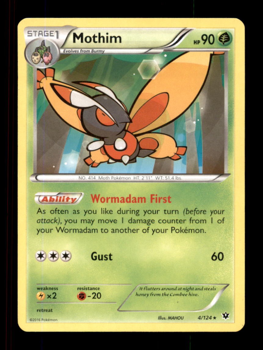 MOTHIM 4/124 R FATES COLLIDE POKEMON NM/M