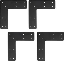 L Right Angle Bracket 4Pcs,10X10 Inch Mending Plate Flat Straight Steel L Shape 
