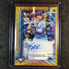 2025 Topps Chrome Update MLB TY FRANCE Chrome Update Auto Gold Wave 16/50