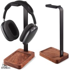 Stylish Desktop Headphone Stand in Black Walnut - Universal Fit for Headsets
