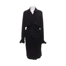 H&M, Trenchcoat, Damen, Größe: 36, Schwarz, Elasthan/Polyester/Viskose #H0P