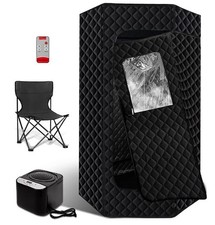 PEEKO Full Size Portable Hexagon Steam Sauna 1000W/3L Spa Detox w/ Chair, Remote