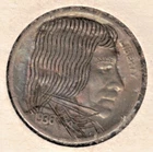 Modern Hobo Nickel Millard Fillmore on 1936 Buffalo Nickel Done by John Dorusa