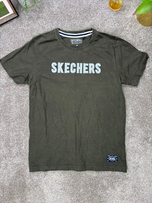 Sketchers T-Shirt Gr. Medium grün Freizeit Baumwolle Papa Retro klassisch Outdoor