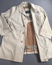 BURBERRYS of London Vintage Trench Coat Nova Check With Wool Liner Mens 46R Nice
