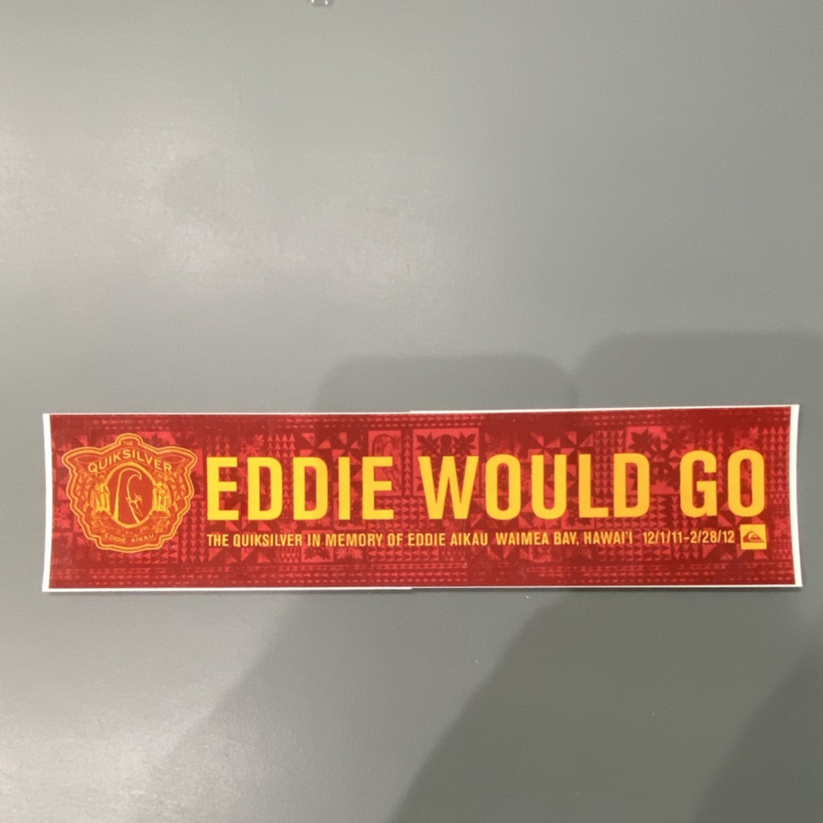 Quiksilver Eddie Would Go Eddie Aikau Surfing Sticker Waimea Bay