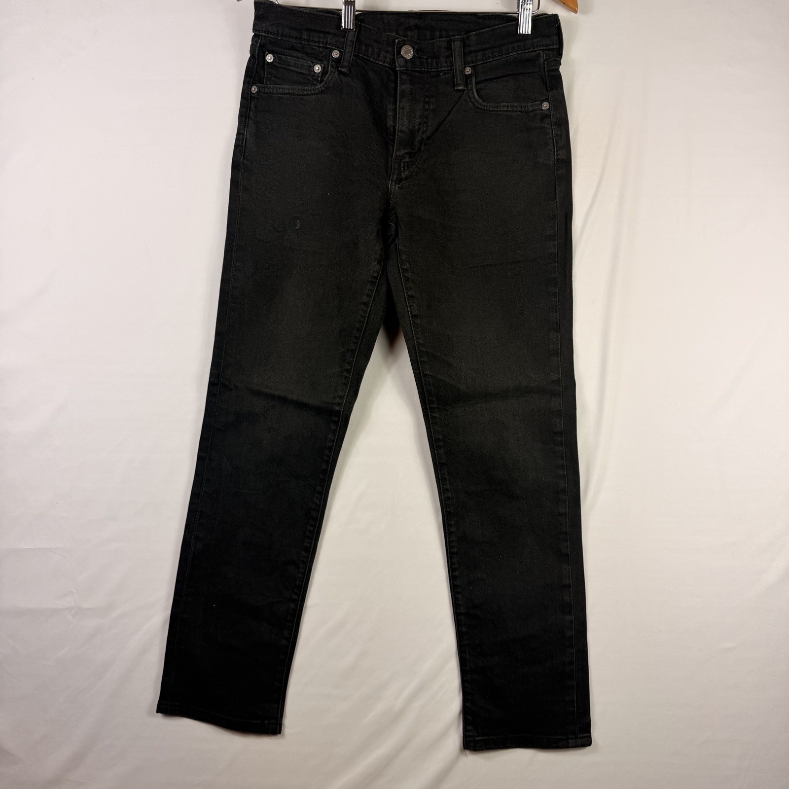 Levi's 511 Jeans Mens 30x32 Stretch Slim Fit Straight Leg Black Dark Wash Denim