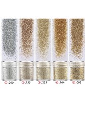 5 Bottles Yellow Chunky Glitter For Nail Art DIY Cosmetics Craft