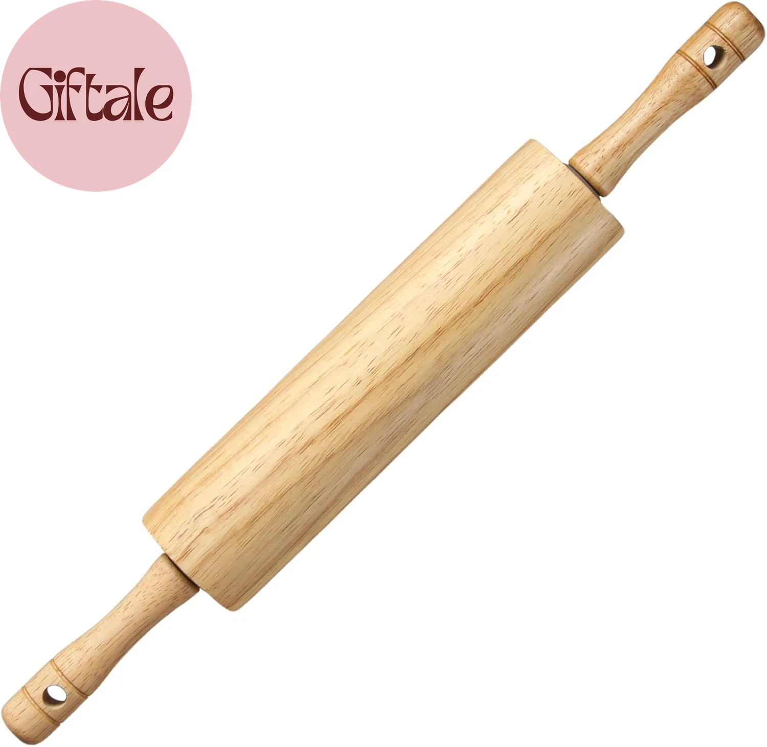 Rubber Wood Rolling Pin for Baking, Kitchen Dough Roller with Handles, Rodillo P
Opens in a new wind