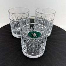 Lauren Ralph Lauren Montgomery Crystal Double Old Fashioned Glasses Set of 3 RLL