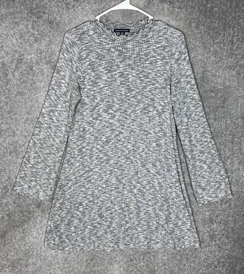 American Eagle AEO Dress Womens Size Large Gray Ribbed Soft Long Sleeve  Ruffle | eBay