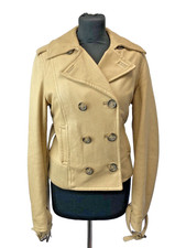 Ice B Iceberg Gilmar Beige Leather Women's Vintage Jacket - Size S