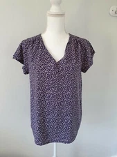 Saint Tropez  Blue patterned top Size 14 short sleeved womens